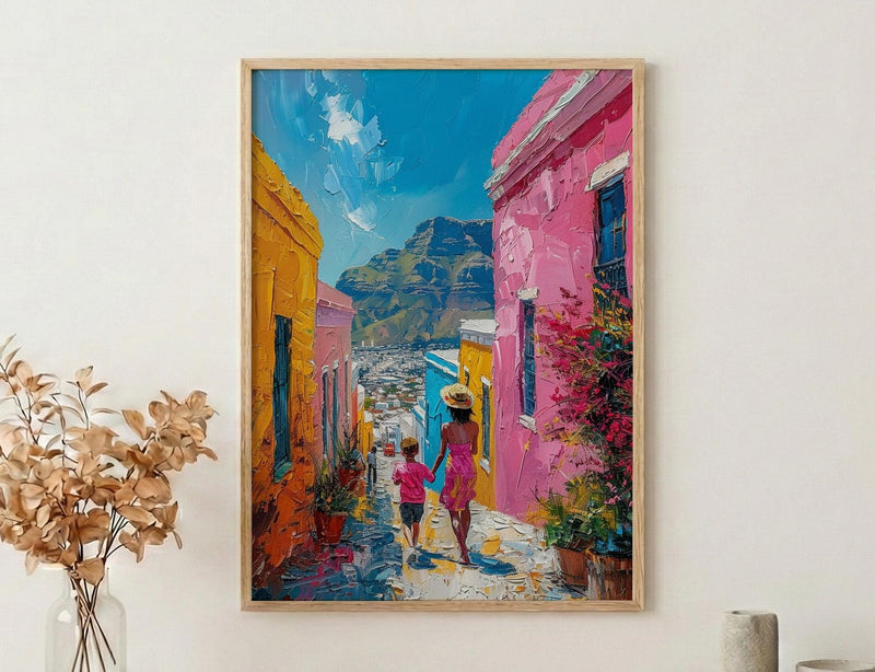 Cape Town South Africa Print, Mothers Day Gift From Son, Bo Kaap Wall Art, Mom And Son Poster, Colorful African Decor