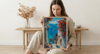 Tunisia Sidi Bou Said Print, Mothers Day Gift From Daughter, Mediterranean Wall Art, Mother Daughter Poster, Coastal Decor