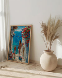 Tunisia Sidi Bou Said Print, Mothers Day Gift From Daughter, Mediterranean Wall Art, Mother Daughter Poster, Coastal Decor