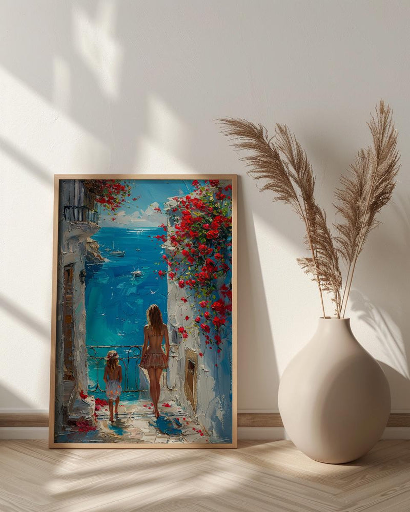Tunisia Sidi Bou Said Print, Mothers Day Gift From Daughter, Mediterranean Wall Art, Mother Daughter Poster, Coastal Decor