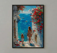 Tunisia Sidi Bou Said Print, Mothers Day Gift From Daughter, Mediterranean Wall Art, Mother Daughter Poster, Coastal Decor