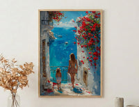 Tunisia Sidi Bou Said Print, Mothers Day Gift From Daughter, Mediterranean Wall Art, Mother Daughter Poster, Coastal Decor