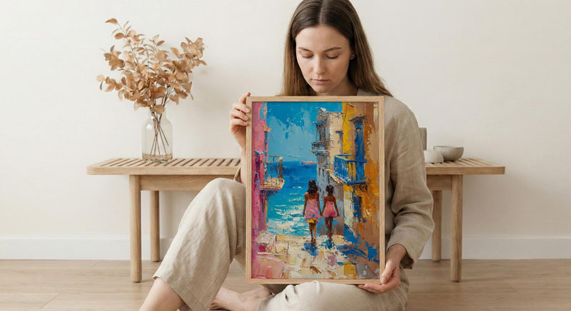 Senegal Saint Louis Art Print, Mothers Day Gift From Daughter, Colonial Street Wall Art, Mother Daughter Poster, African Decor