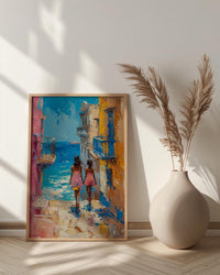 Senegal Saint Louis Art Print, Mothers Day Gift From Daughter, Colonial Street Wall Art, Mother Daughter Poster, African Decor