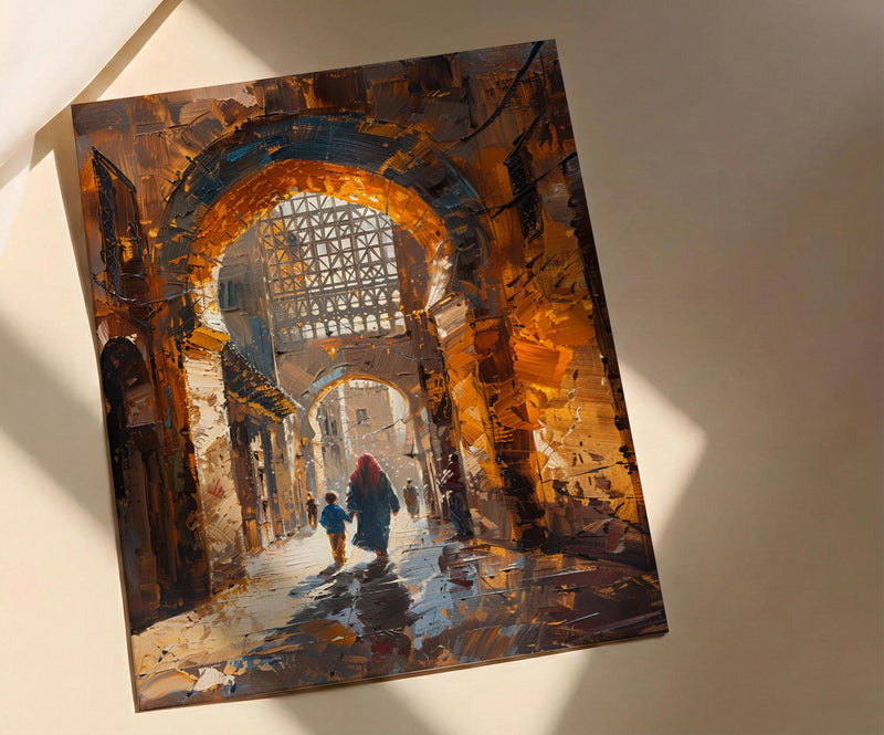 Cairo Egypt Art Print, Mothers Day Gift From Son, Islamic Architecture Wall Art, Mom And Son Poster, Historic African Decor