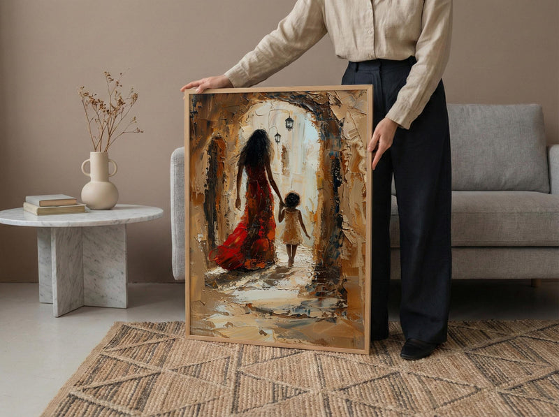 Kenya Lamu Old Town Art Print, Mothers Day Gift From Daughter, Coastal Street Wall Art, Mother Daughter Poster, African Decor