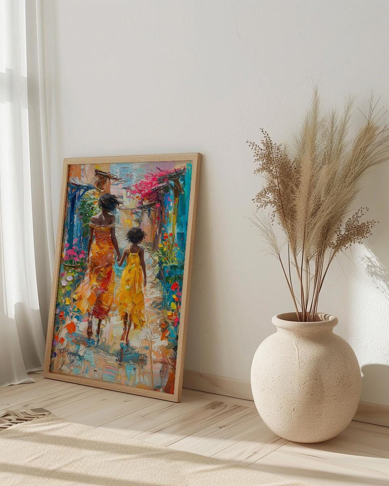 Ethiopia Harar Art Print, Mothers Day Gift From Daughter, Colorful Street Wall Art, Mother Daughter Poster, African Decor