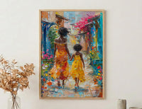 Ethiopia Harar Art Print, Mothers Day Gift From Daughter, Colorful Street Wall Art, Mother Daughter Poster, African Decor