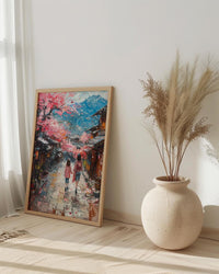 Kyoto Japan Art Print, Cherry Blossom Wall Art, Mothers Day Gift From Daughter, Mother Daughter Poster, Museum Quality Decor