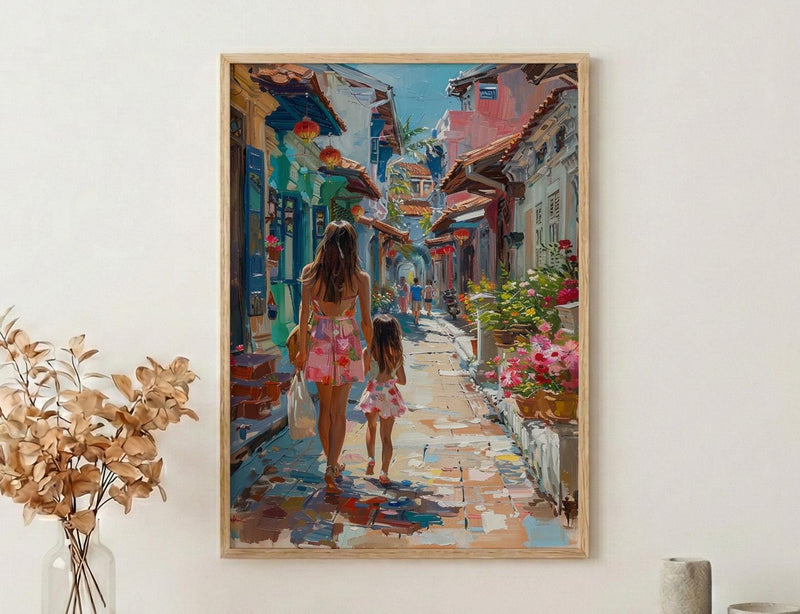 Penang Malaysia Print, George Town Wall Art, Mothers Day Gift From Daughter, Museum Quality Decor, Mother Daughter Poster