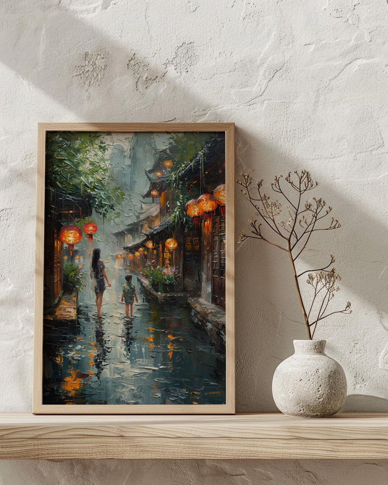 Lijiang China Art Print, Mothers Day Gift From Son, Ancient Town Wall Art, Mom And Son Poster, Museum Quality Decor
