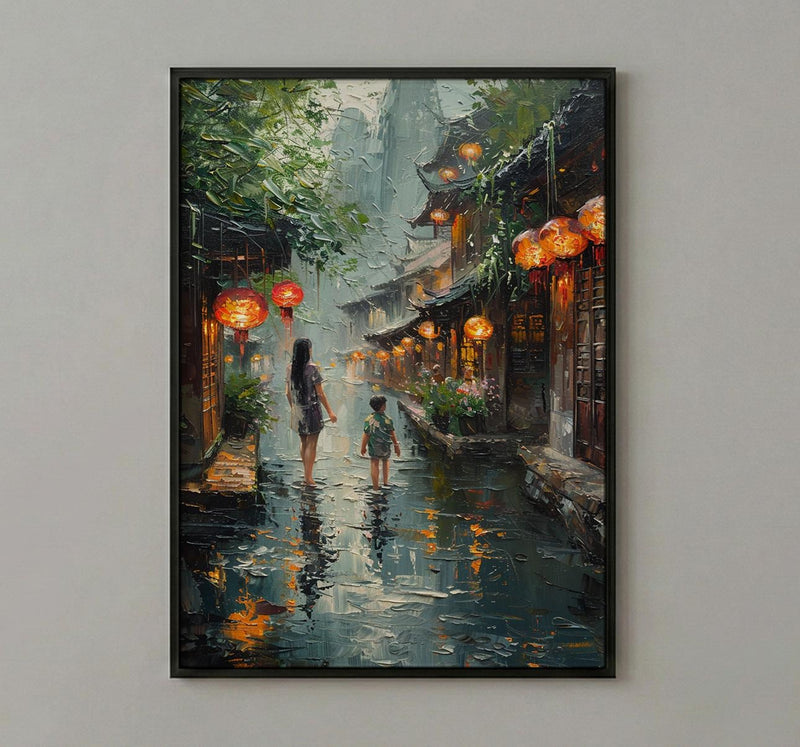 Lijiang China Art Print, Mothers Day Gift From Son, Ancient Town Wall Art, Mom And Son Poster, Museum Quality Decor