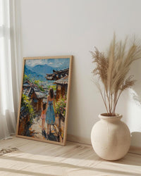 Seoul South Korea Print, Bukchon Hanok Wall Art, Mothers Day Gift From Daughter, Museum Quality Decor, Mother Daughter Poster
