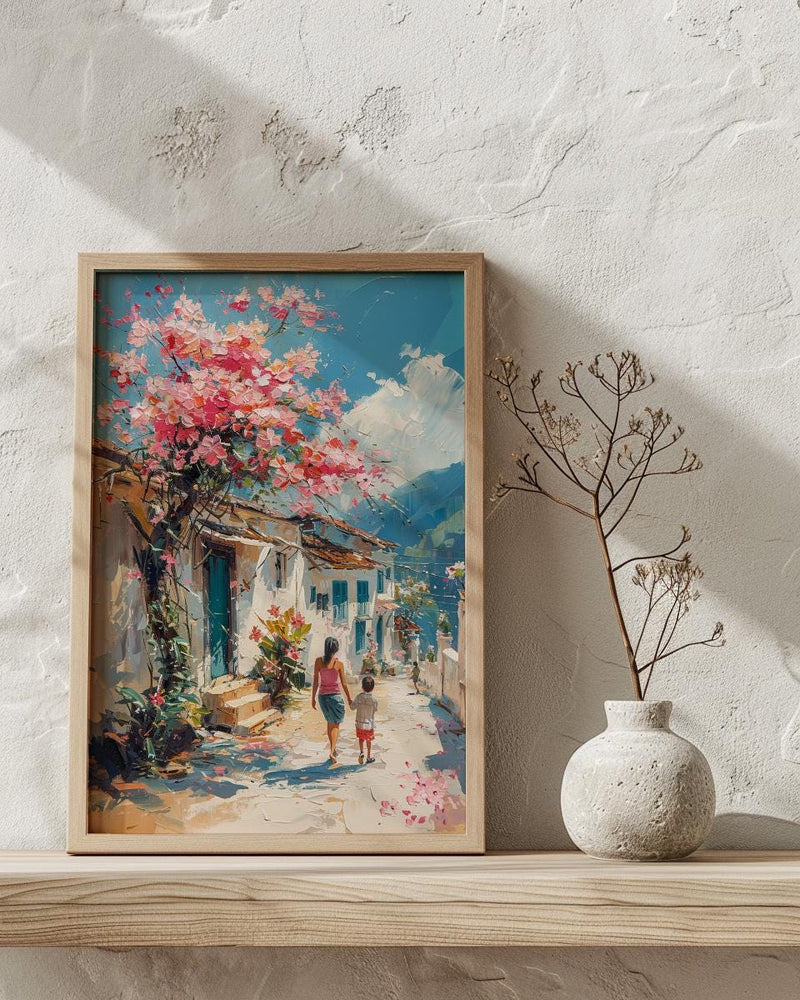 Luang Prabang Art Print, Laos Travel Poster, Mothers Day Gift From Son, Mom And Son Wall Art, Museum Quality Decor
