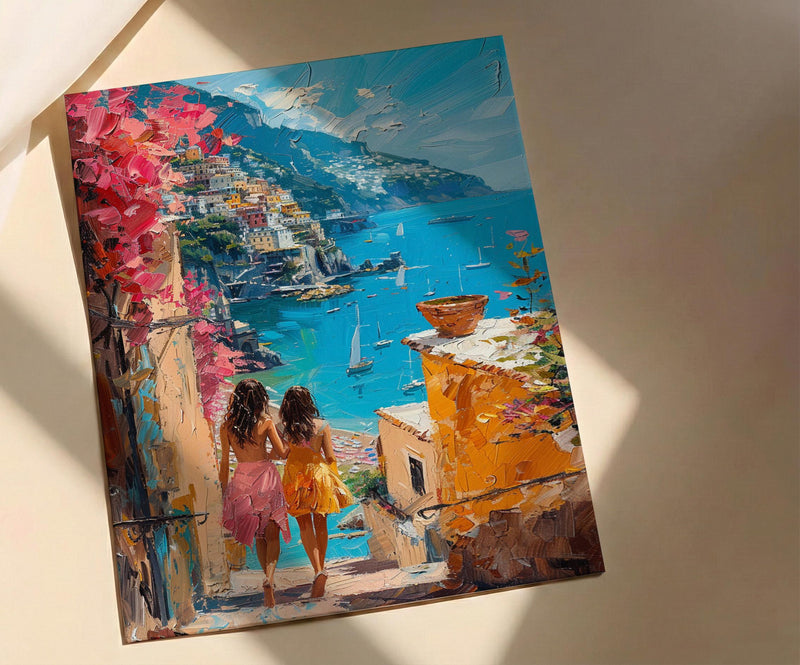 Positano Italy Art Print, Mothers Day Gift From Daughter, Amalfi Coast Poster, Museum Quality Decor, Shipped Wall Art