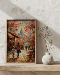 Paris Montmartre Print, Mothers Day Gift From Son, French Cafe Wall Art, Mom And Son Poster, Museum Quality Decor