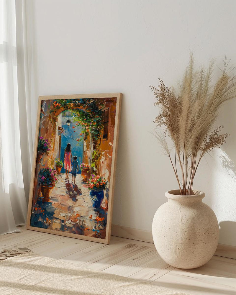 Seville Spain Art Print, Mothers Day Gift From Son, Andalusian Courtyard Decor, Mom And Son Poster, Shipped Wall Art