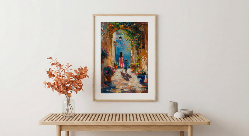Seville Spain Art Print, Mothers Day Gift From Son, Andalusian Courtyard Decor, Mom And Son Poster, Shipped Wall Art