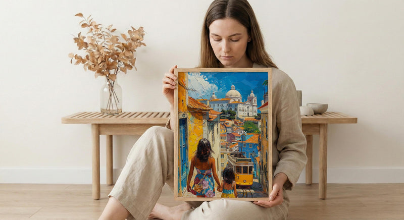 Lisbon Portugal Print, Alfama Street Wall Art, Mothers Day Gift From Daughter, Museum Quality Decor, Shipped Wall Art