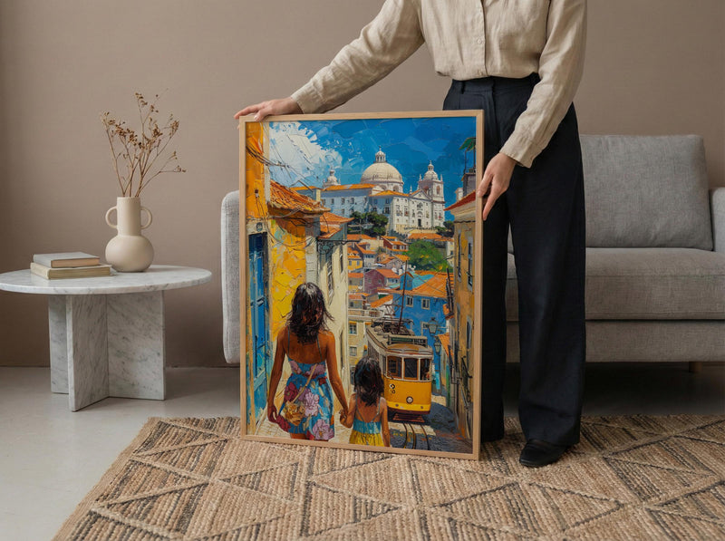 Lisbon Portugal Print, Alfama Street Wall Art, Mothers Day Gift From Daughter, Museum Quality Decor, Shipped Wall Art