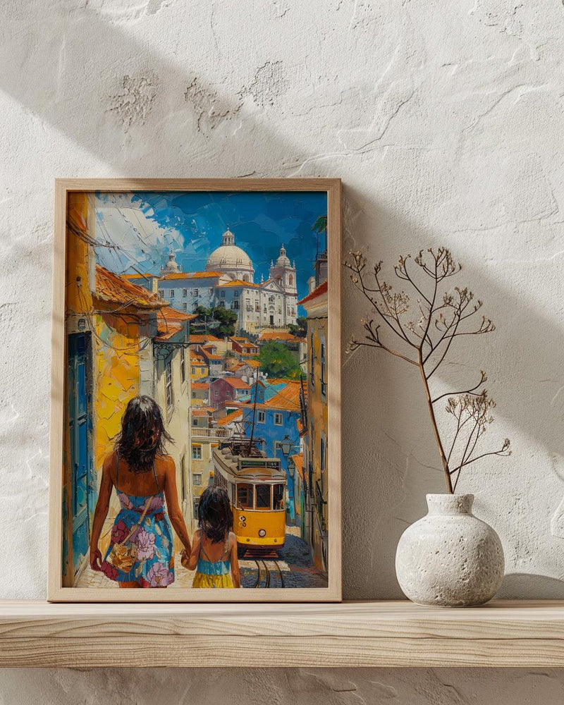 Lisbon Portugal Print, Alfama Street Wall Art, Mothers Day Gift From Daughter, Museum Quality Decor, Shipped Wall Art