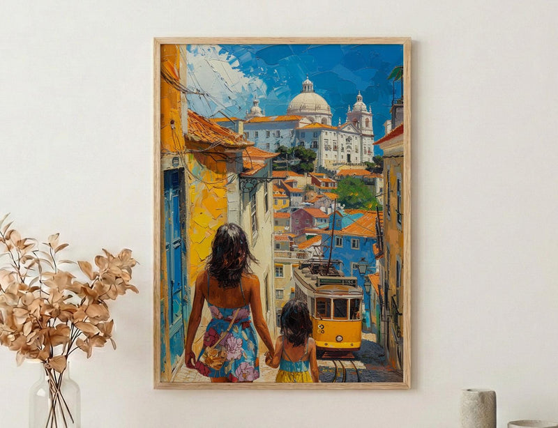 Lisbon Portugal Print, Alfama Street Wall Art, Mothers Day Gift From Daughter, Museum Quality Decor, Shipped Wall Art