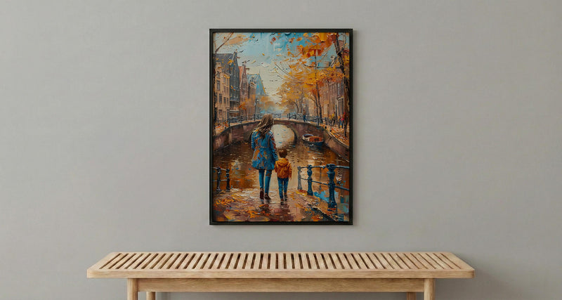 Amsterdam Canal Print, Mothers Day Gift From Son, Netherlands Wall Art, Mom And Son Poster, Museum Quality Decor