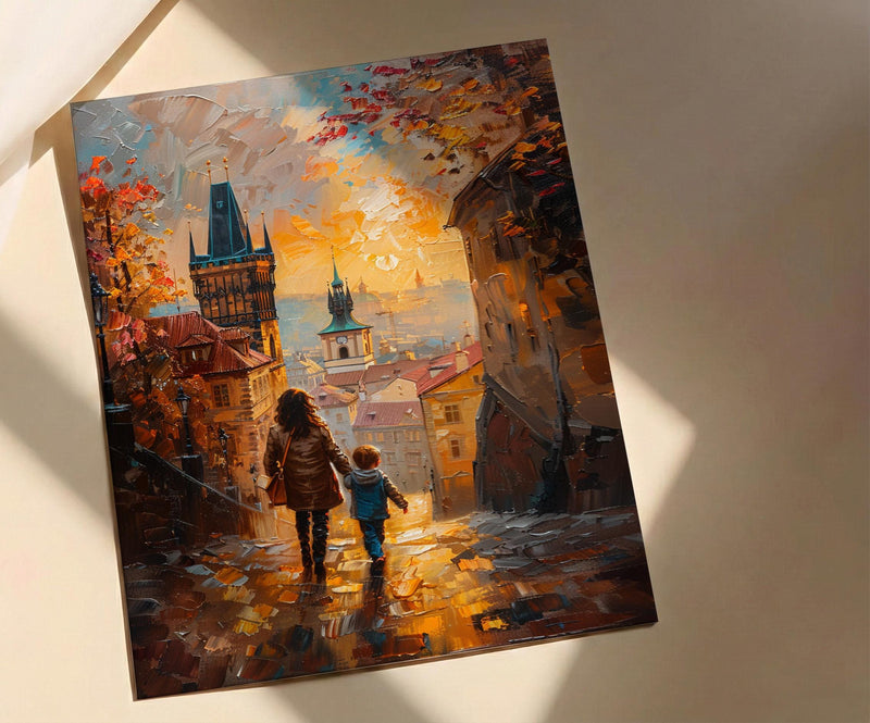 Prague Czechia Print, Old Town Street Wall Art, Mothers Day Gift From Son, Museum Quality Decor, Shipped Wall Art