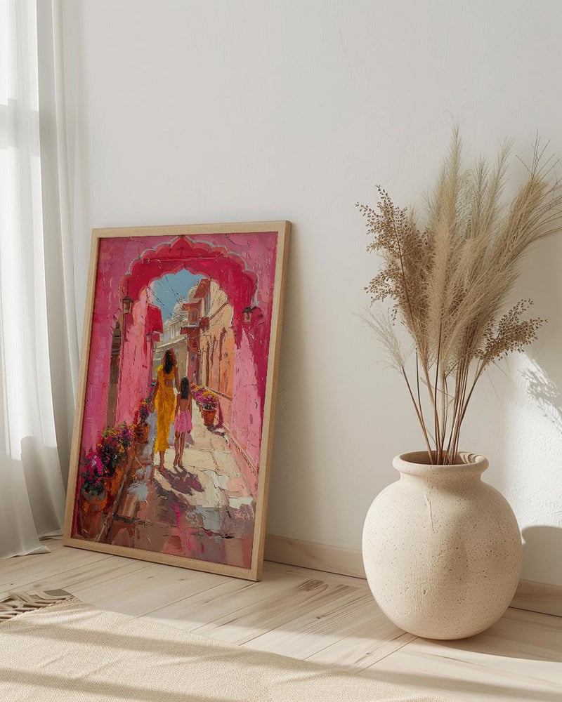 Jaipur India Art Print, Mothers Day Gift From Daughter, Pink City Wall Art, Mother Daughter Poster, Shipped Wall Art