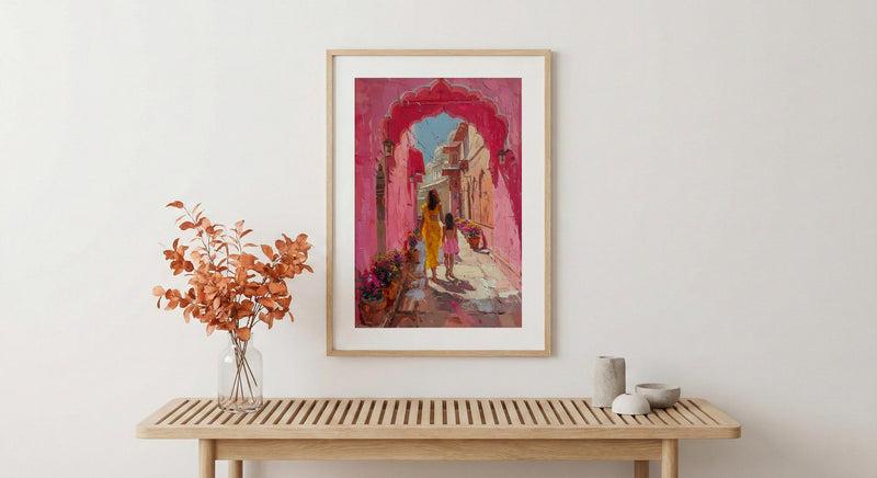 Jaipur India Art Print, Mothers Day Gift From Daughter, Pink City Wall Art, Mother Daughter Poster, Shipped Wall Art