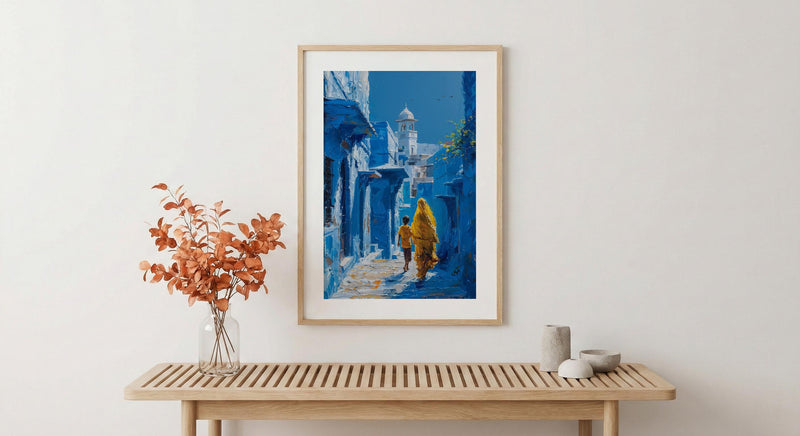 Jodhpur India Print, Blue City Wall Art, Mothers Day Gift From Son, Mom And Son Poster, Museum Quality Decor