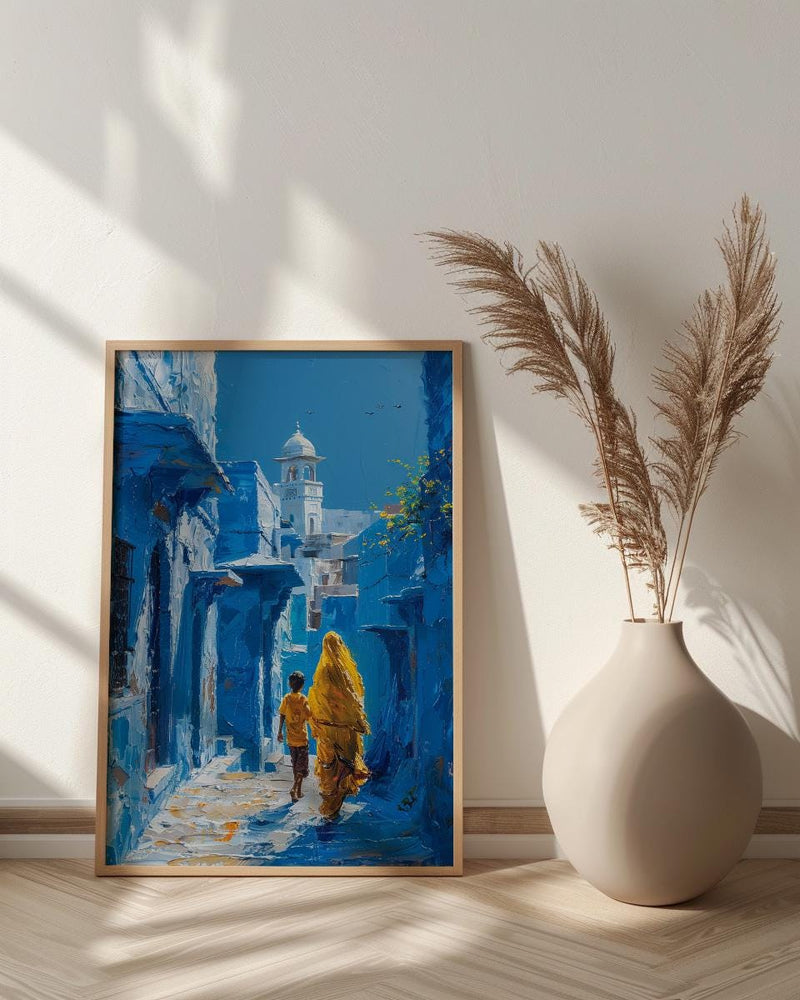 Jodhpur India Print, Blue City Wall Art, Mothers Day Gift From Son, Mom And Son Poster, Museum Quality Decor
