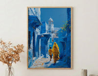Jodhpur India Print, Blue City Wall Art, Mothers Day Gift From Son, Mom And Son Poster, Museum Quality Decor