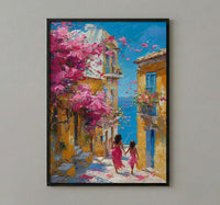 Pondicherry Art Print, India French Quarter Decor, Mothers Day Gift From Daughter, Mother Daughter Poster, Shipped Wall Art