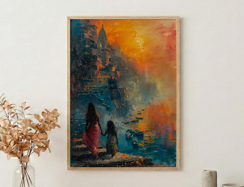Varanasi India Art Print, Spiritual Wall Art, Mothers Day Gift From Daughter, Museum Quality Decor, Shipped Wall Art