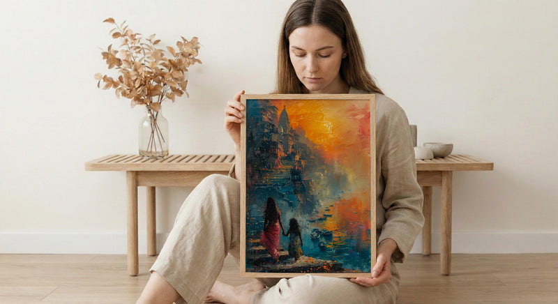 Varanasi India Art Print, Spiritual Wall Art, Mothers Day Gift From Daughter, Museum Quality Decor, Shipped Wall Art