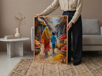 Old Delhi Print, Spice Market Wall Art, Mothers Day Gift From Son, Museum Quality Decor, Mom And Son Poster