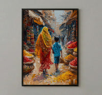 Old Delhi Print, Spice Market Wall Art, Mothers Day Gift From Son, Museum Quality Decor, Mom And Son Poster