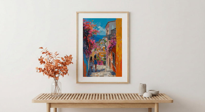Guanajuato Mexico Art Print, Mothers Day Gift From Daughter, Colorful Street Wall Art, Mother Daughter Poster, Shipped Wall Art