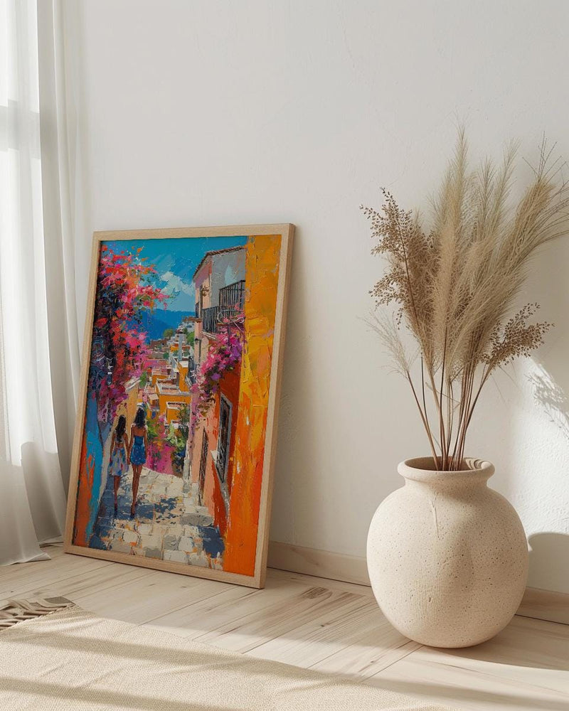 Guanajuato Mexico Art Print, Mothers Day Gift From Daughter, Colorful Street Wall Art, Mother Daughter Poster, Shipped Wall Art