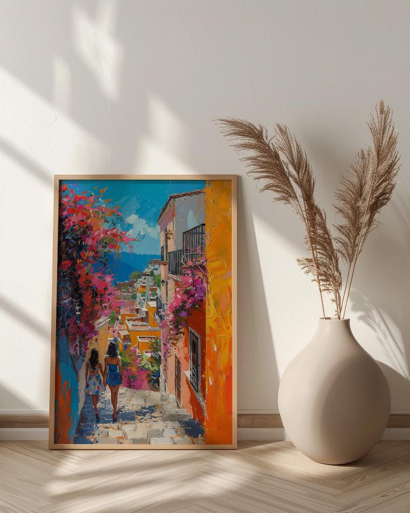 Guanajuato Mexico Art Print, Mothers Day Gift From Daughter, Colorful Street Wall Art, Mother Daughter Poster, Shipped Wall Art