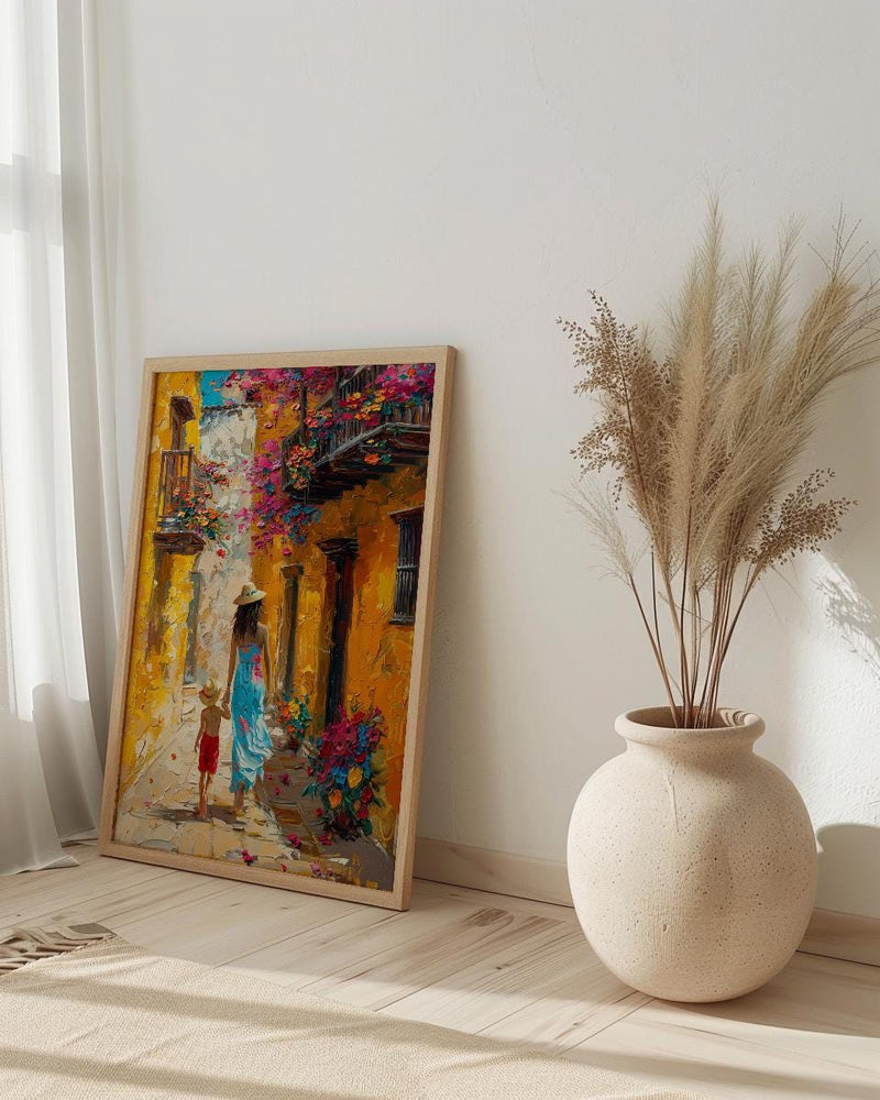 Cartagena Colombia Print, Mothers Day Gift From Son, Colonial Street Wall Art, Mom And Son Poster, Museum Quality Decor