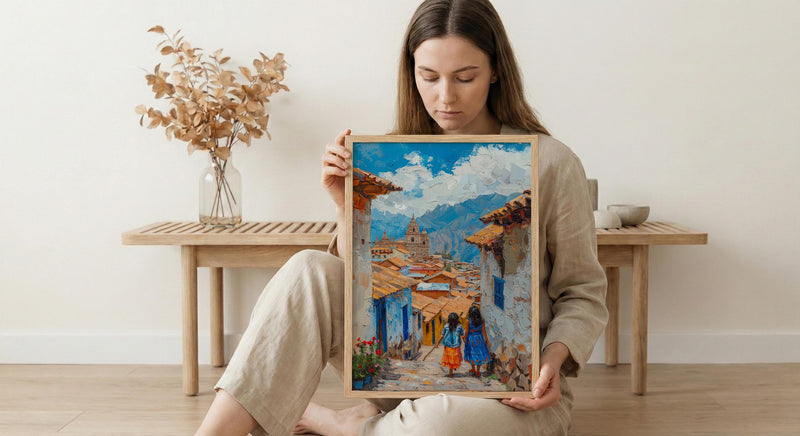 Cusco Peru Art Print, Andean Street Wall Art, Mothers Day Gift From Daughter, Mother Daughter Poster, Shipped Wall Art