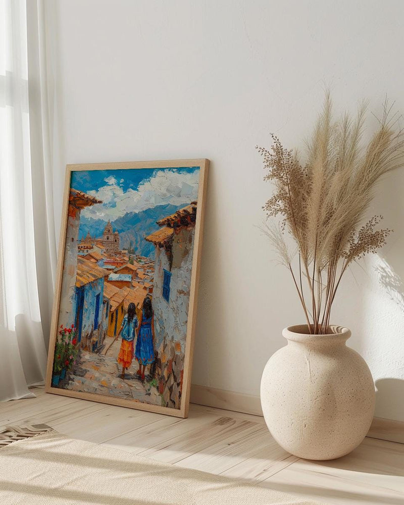 Cusco Peru Art Print, Andean Street Wall Art, Mothers Day Gift From Daughter, Mother Daughter Poster, Shipped Wall Art