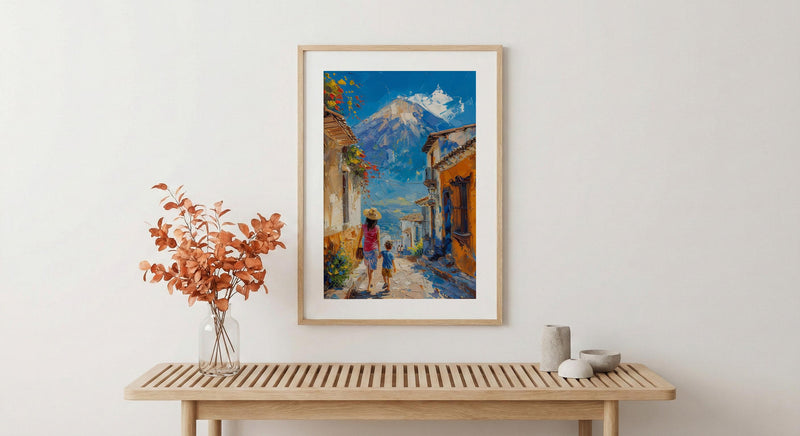 Antigua Guatemala Print, Mothers Day Gift From Son, Colonial House Wall Art, Mom And Son Poster, Museum Quality Decor