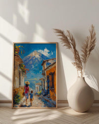 Antigua Guatemala Print, Mothers Day Gift From Son, Colonial House Wall Art, Mom And Son Poster, Museum Quality Decor