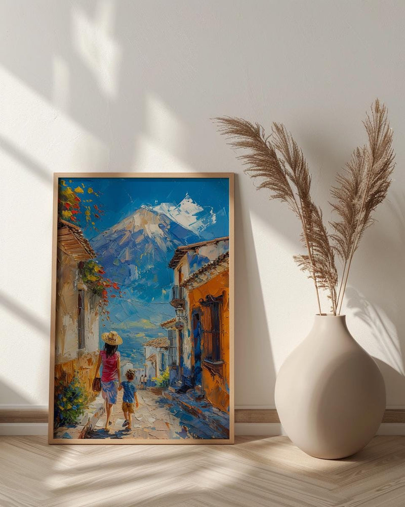 Antigua Guatemala Print, Mothers Day Gift From Son, Colonial House Wall Art, Mom And Son Poster, Museum Quality Decor