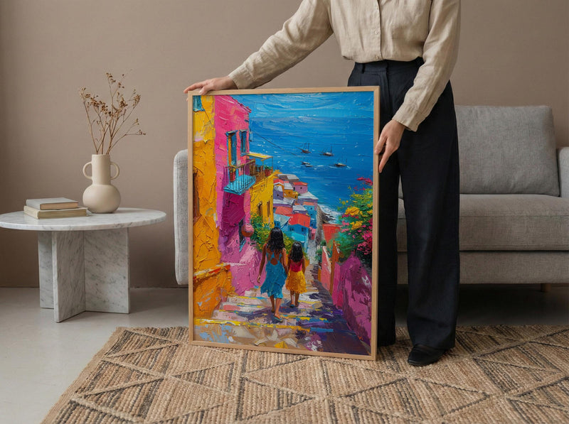 Valparaiso Chile Print, Colorful Stairs Wall Art, Mothers Day Gift From Daughter, Mother Daughter Poster, Shipped Wall Art