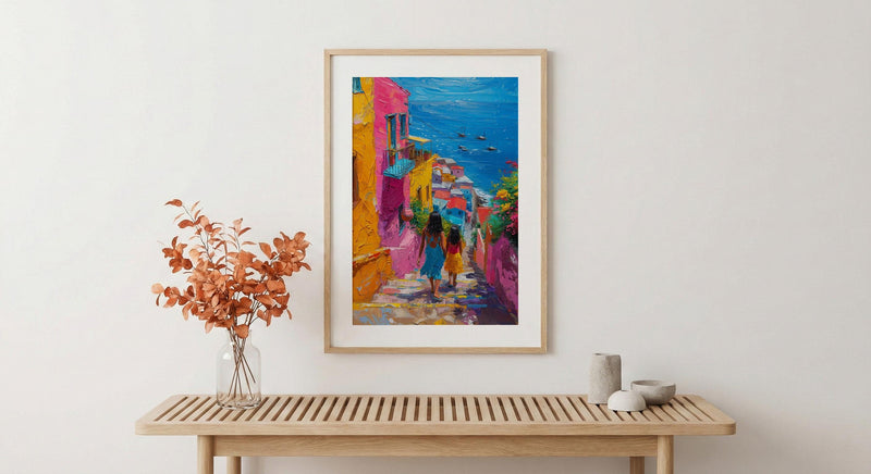 Valparaiso Chile Print, Colorful Stairs Wall Art, Mothers Day Gift From Daughter, Mother Daughter Poster, Shipped Wall Art
