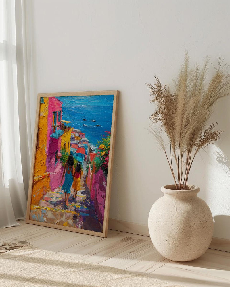 Valparaiso Chile Print, Colorful Stairs Wall Art, Mothers Day Gift From Daughter, Mother Daughter Poster, Shipped Wall Art